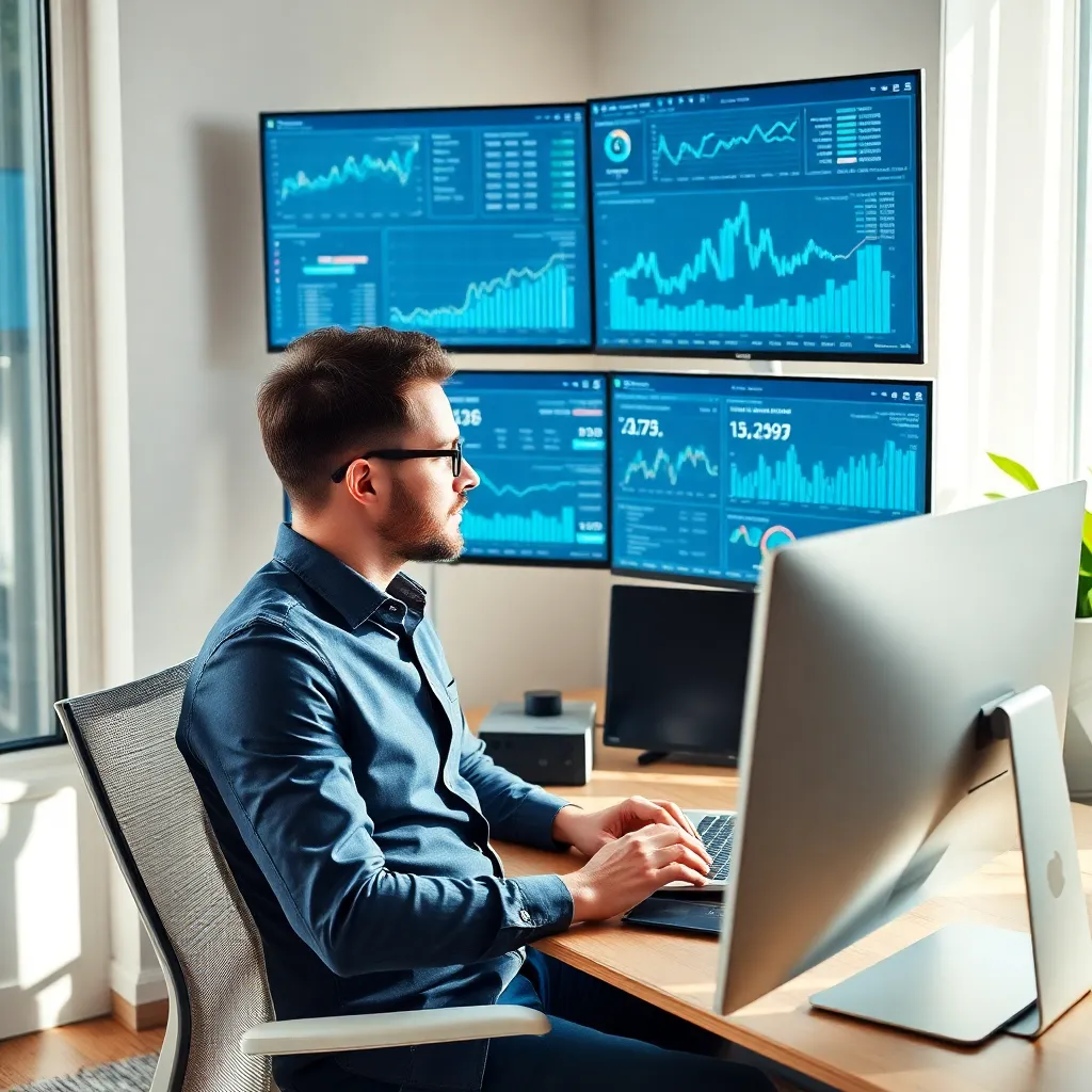 Ondernemer gebruikt digitale dashboards voor financieel beheer