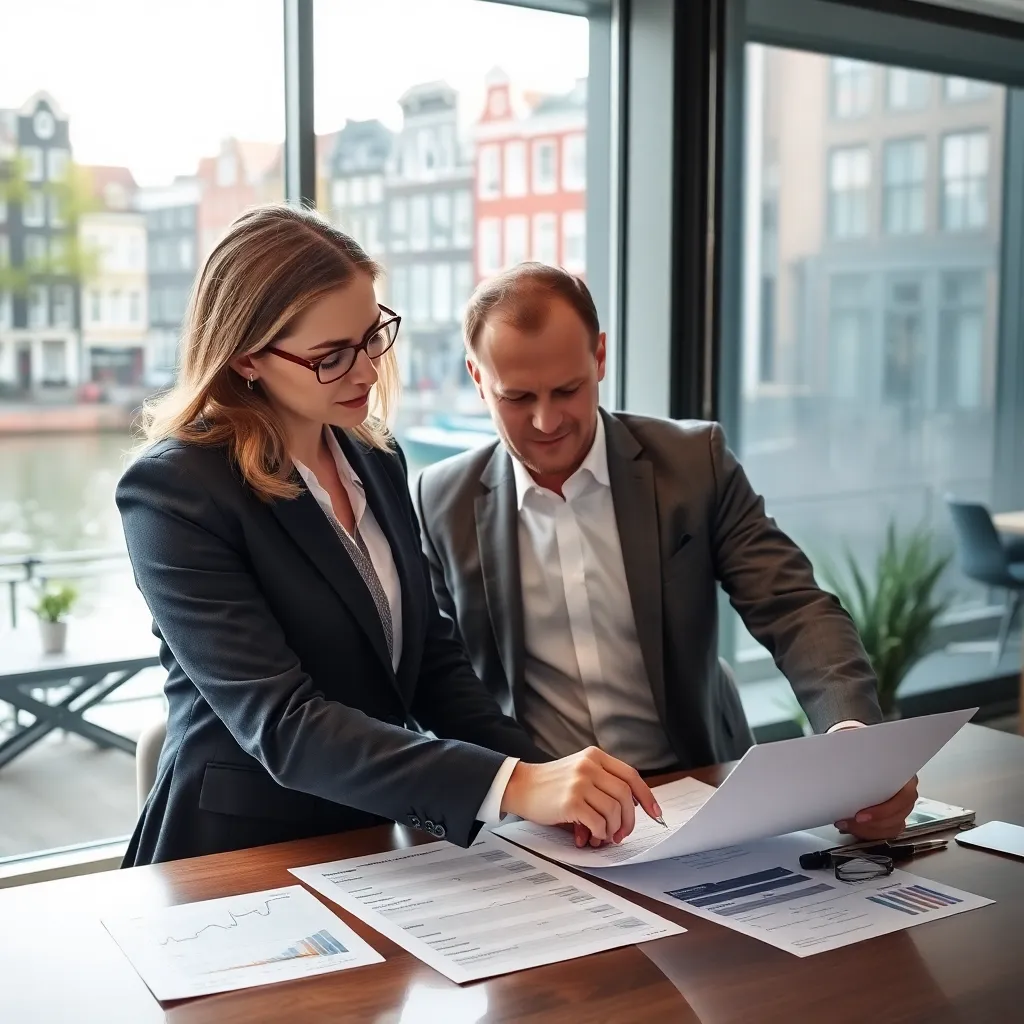 Ondernemer bestudeert cashflowprognose op laptop