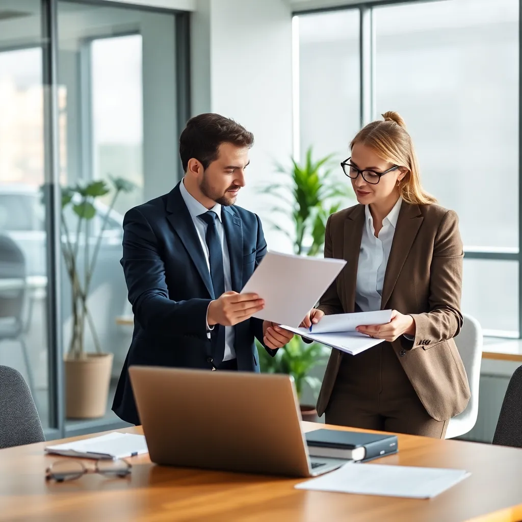 Professionele financiële planning sessie in kantooromgeving